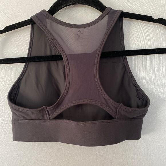 Alpine Design Medium Support Gray High Neck Racerback Sports Bra Mesh Back XS - Picture 5 of 8